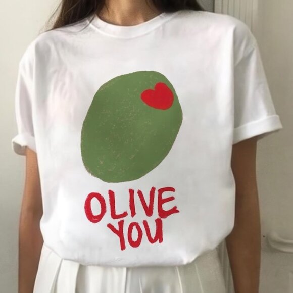 Tops - Olive You Womens Classic Cotton T-Shirt